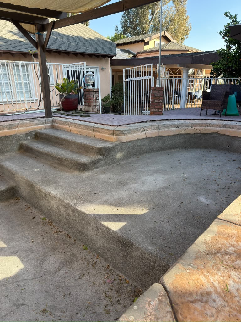 Whittier pool before the pebble finish was replaced