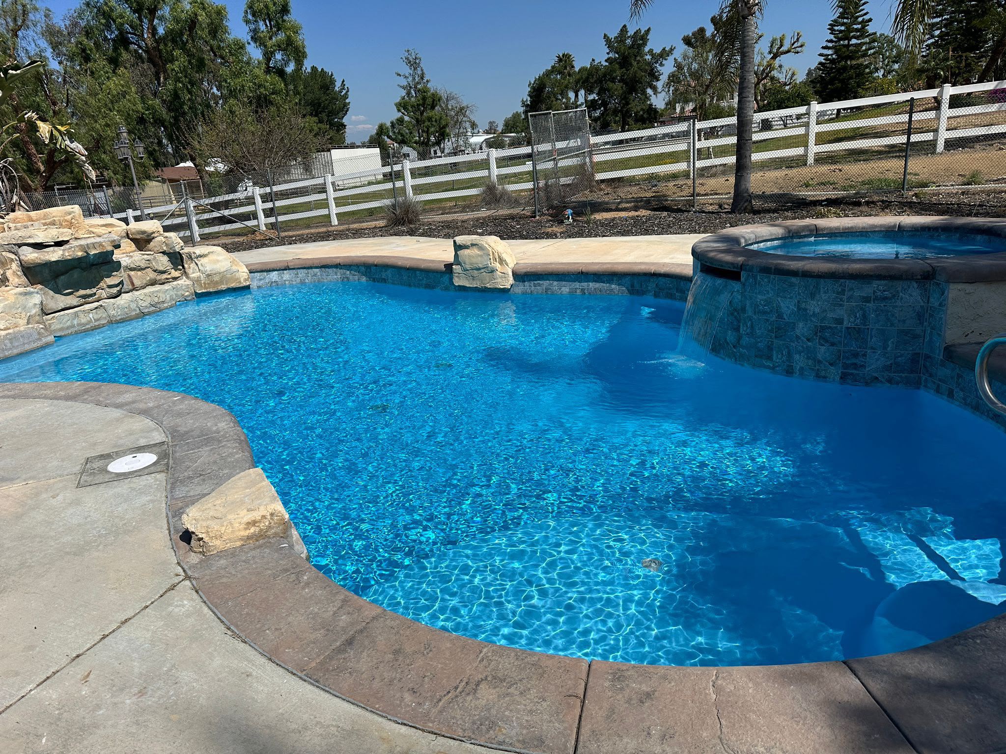 Riverside pool after new plaster and tile