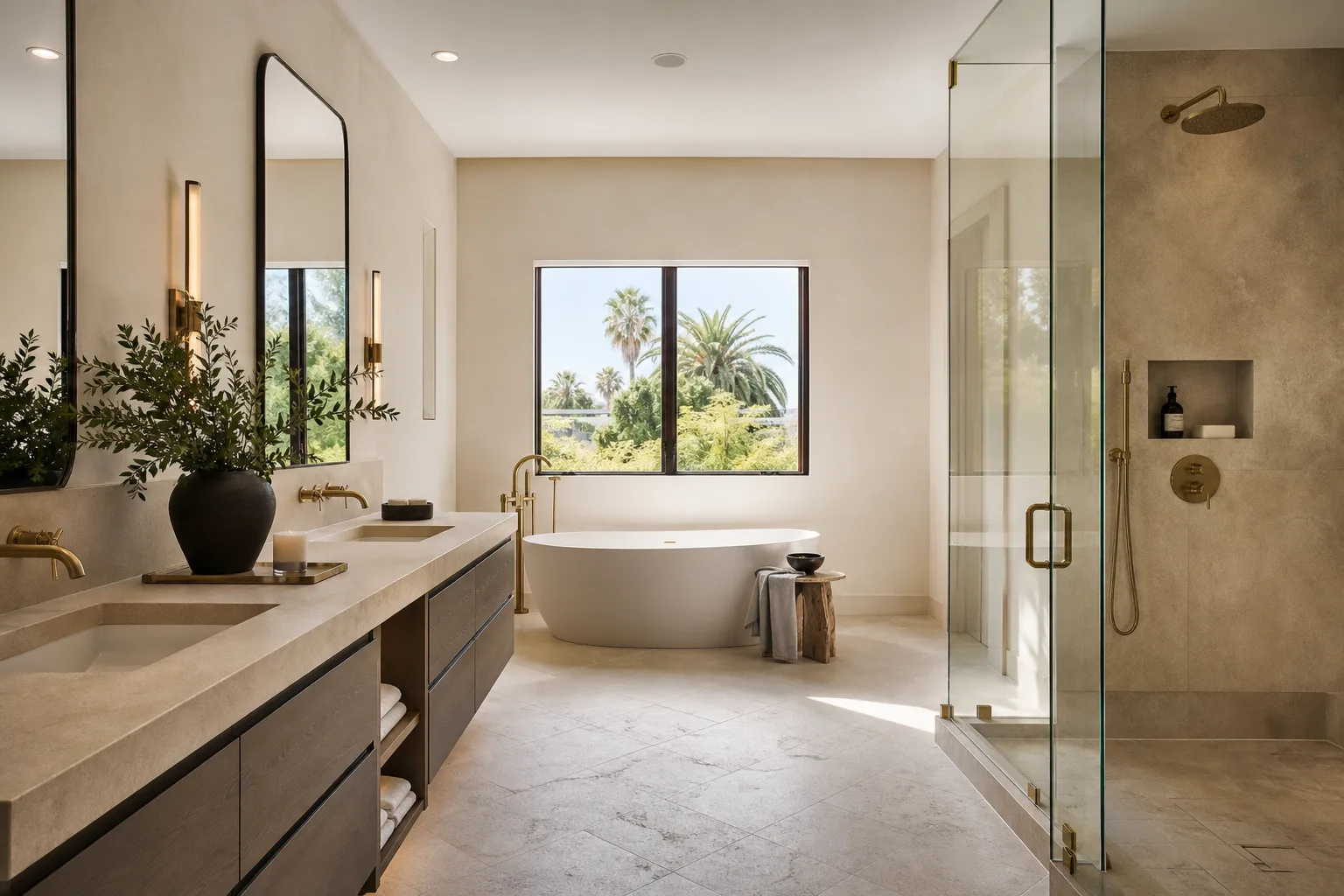 Bathroom remodeling with tile and glass by Premier Hi-End Builders