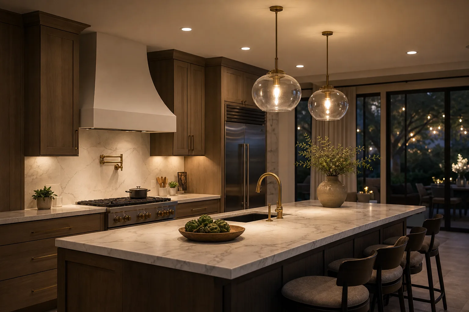 Kitchen lighting and fixtures for task and ambient use