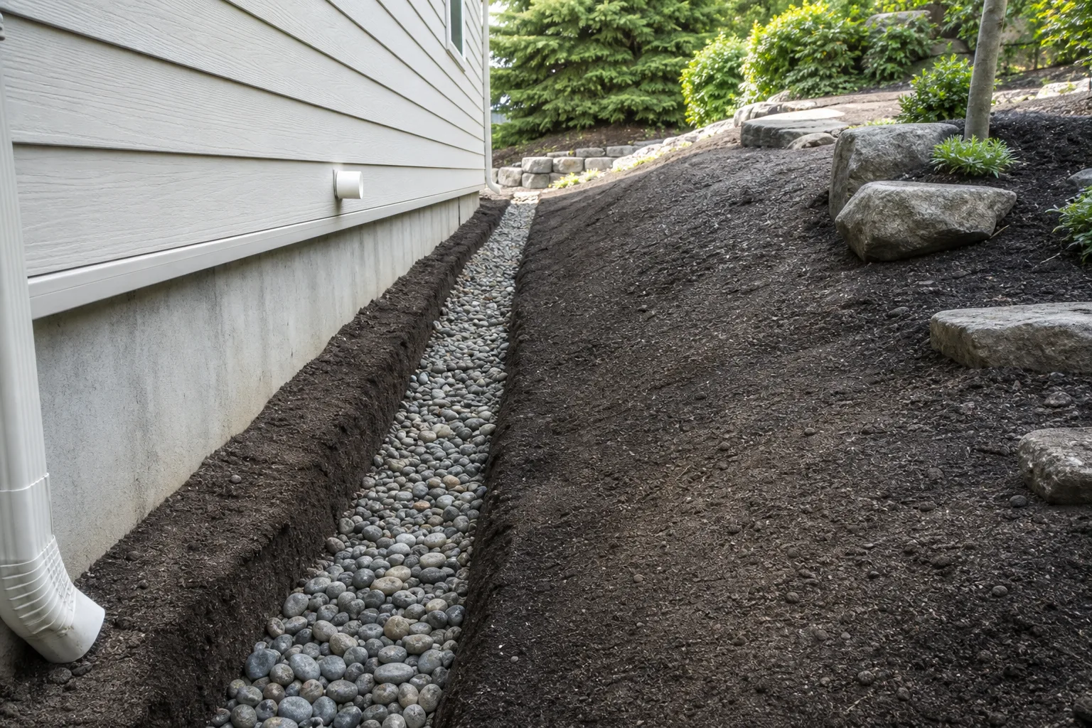 Yard drainage and grading for outdoor remodeling