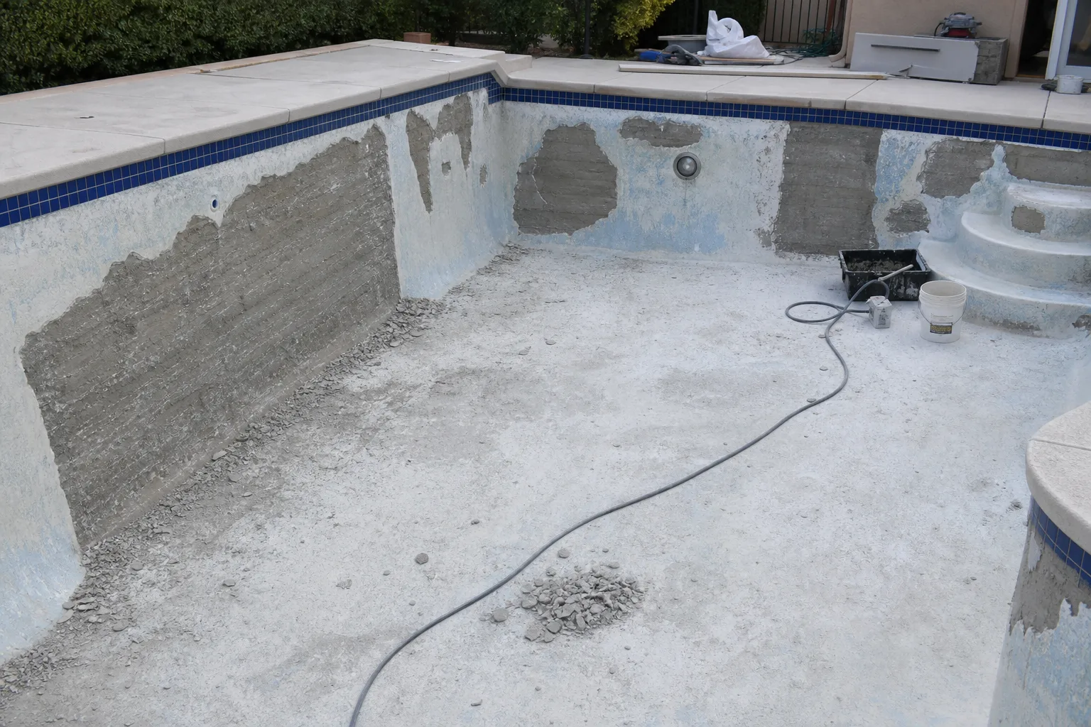 Pool shell repair during remodel