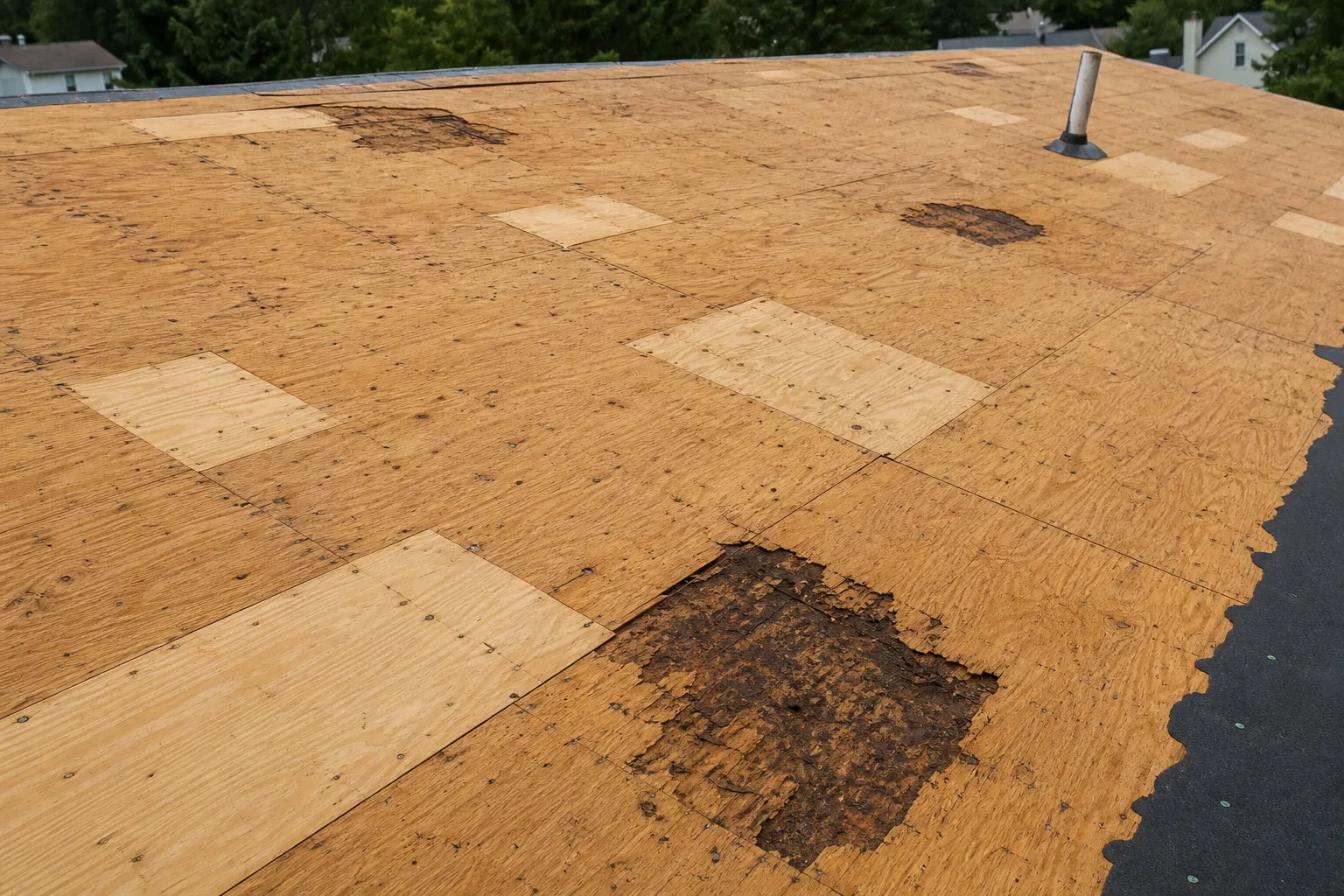 Roof deck inspection during tear-off