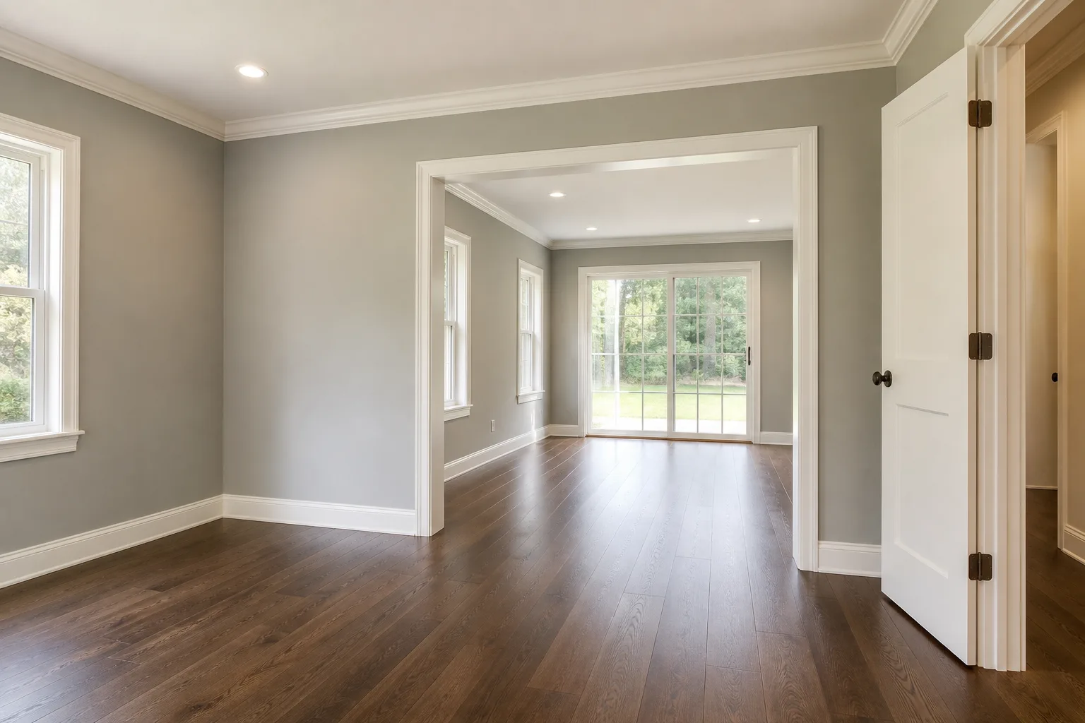 Premium interior finishes in a room addition